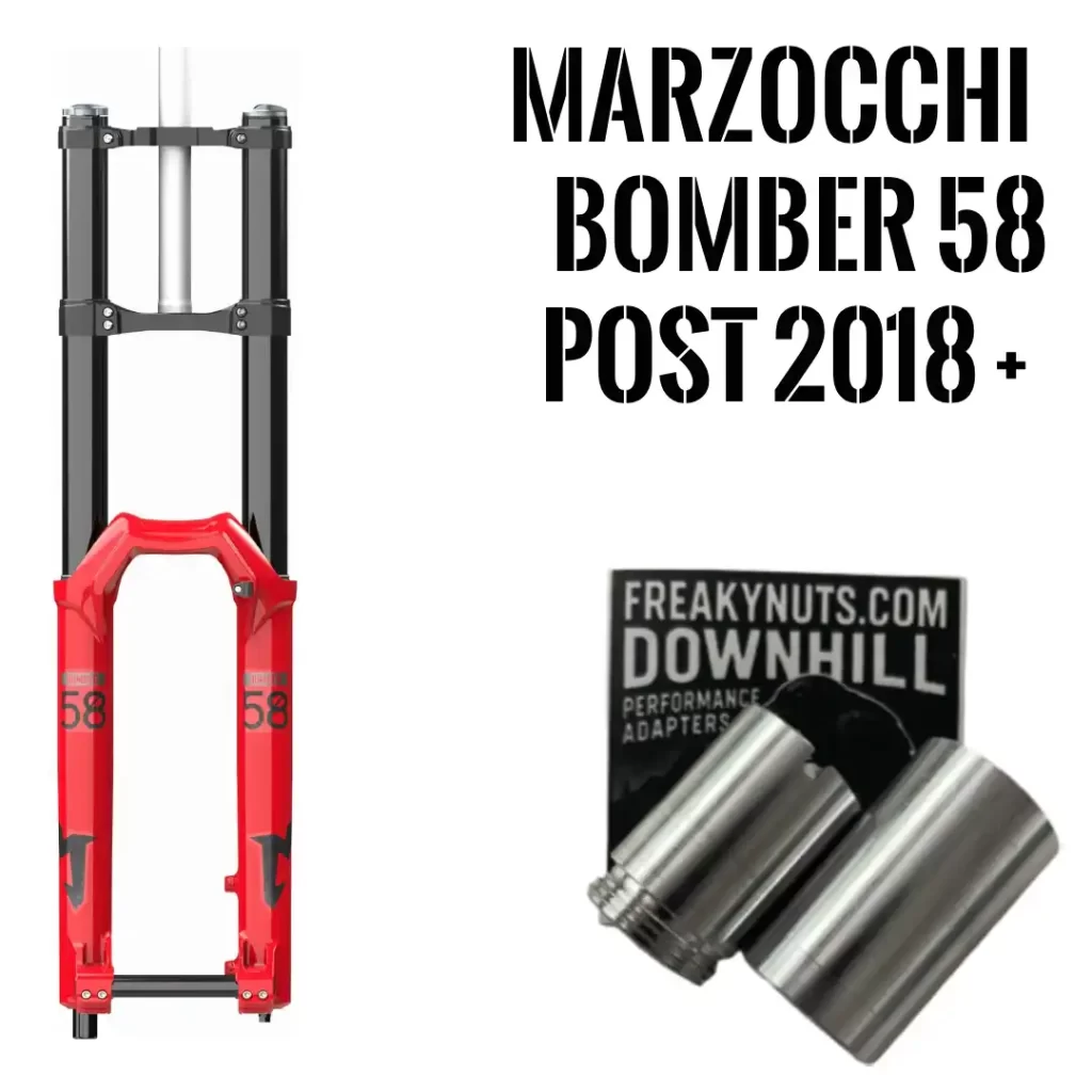 Marzocchi Bomber 58 fork Adapter + Kingpin 15mm x 100mm Thru axle.